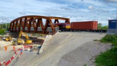 The Midlands’ newest and longest railway bridge is now fully functional after carrying its first freight train.