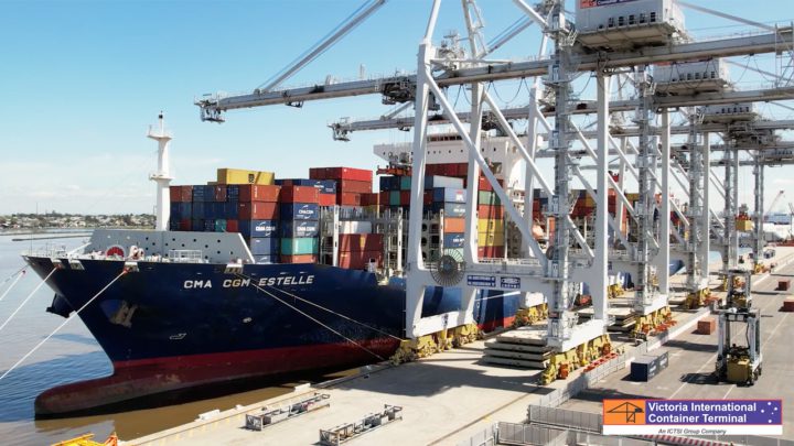 Victoria International Container Terminal service's largest vessel to call at the Port of Melbourne