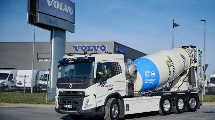 Volvo Trucks has supplied CEMEX with its first Volvo FMX Electric concrete mixer.