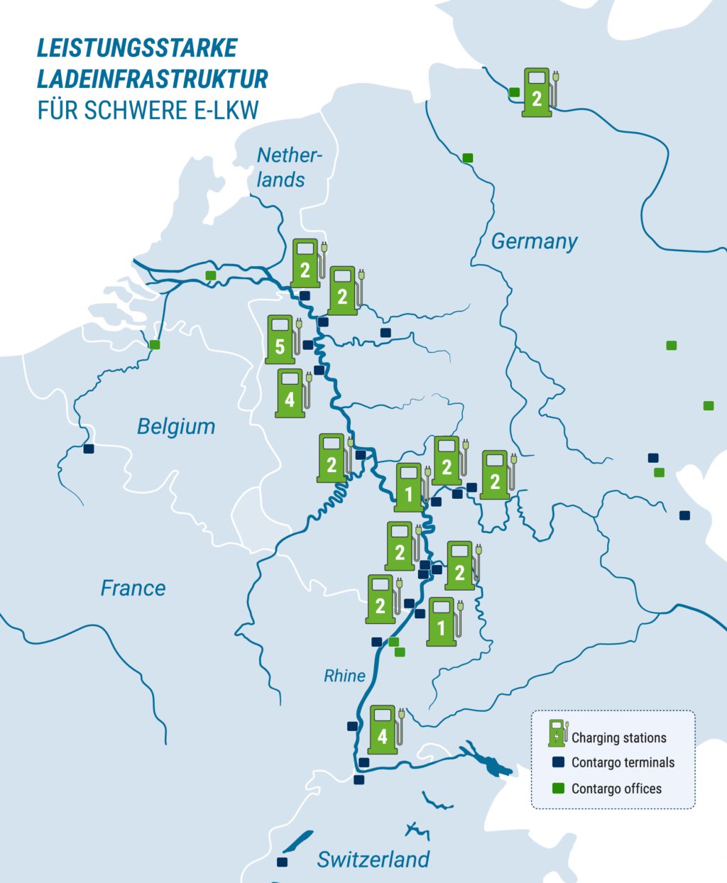 Contargo announces its biggest private charging network for trucks in Germany