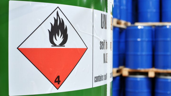 Herma labelling for hazardous goods